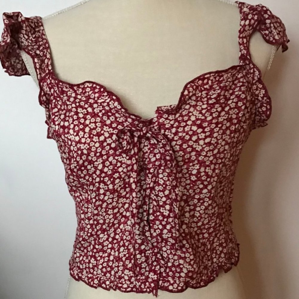 Band of Gypsies Lace Up Crop Top